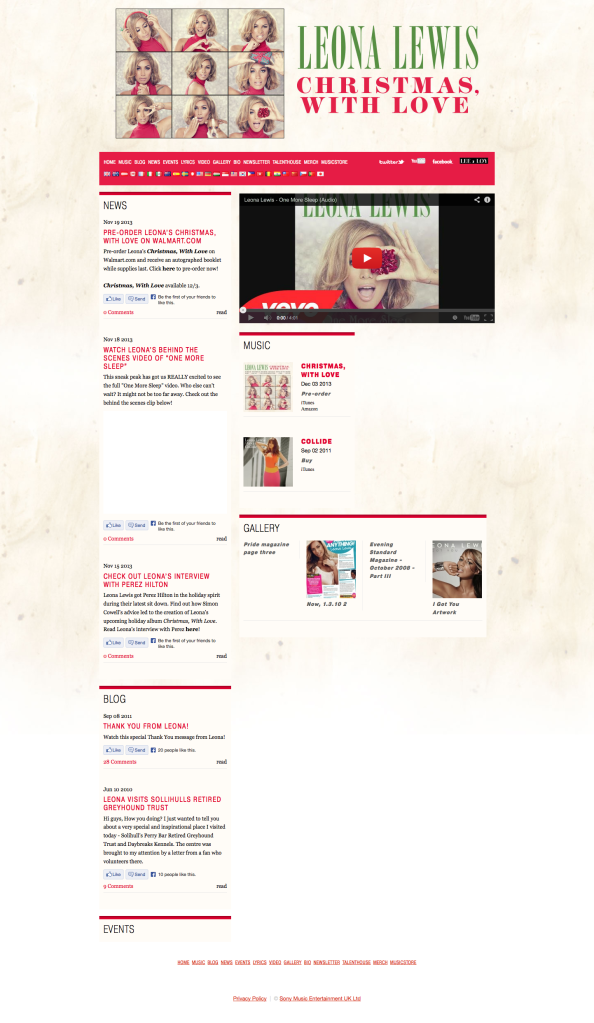 Leona Lewis homepage